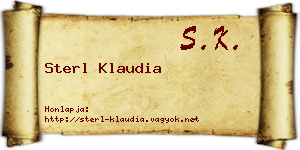 Sterl Klaudia névjegykártya